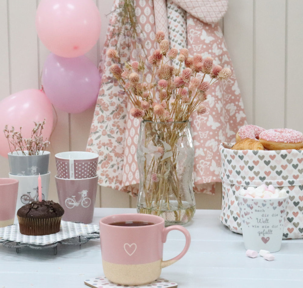 Happy Mug Heart Rosa