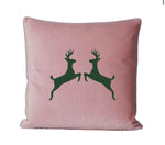 Kissen Chaletstyle Hirsch -Puder/Tannengrün in 50 x 50cm-