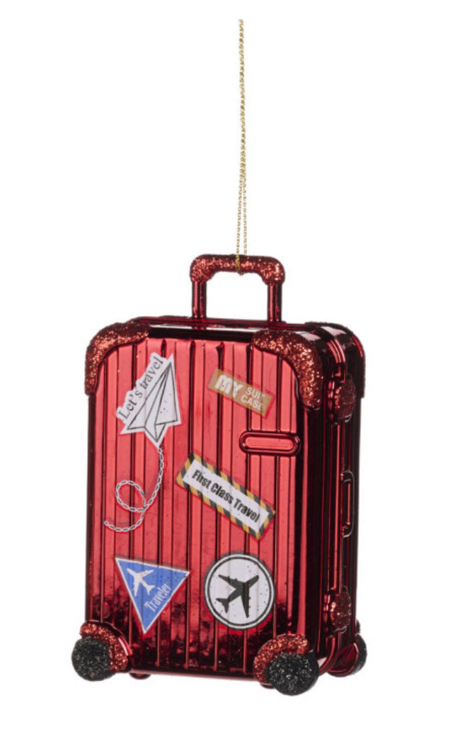 Baumanhänger Koffer rot