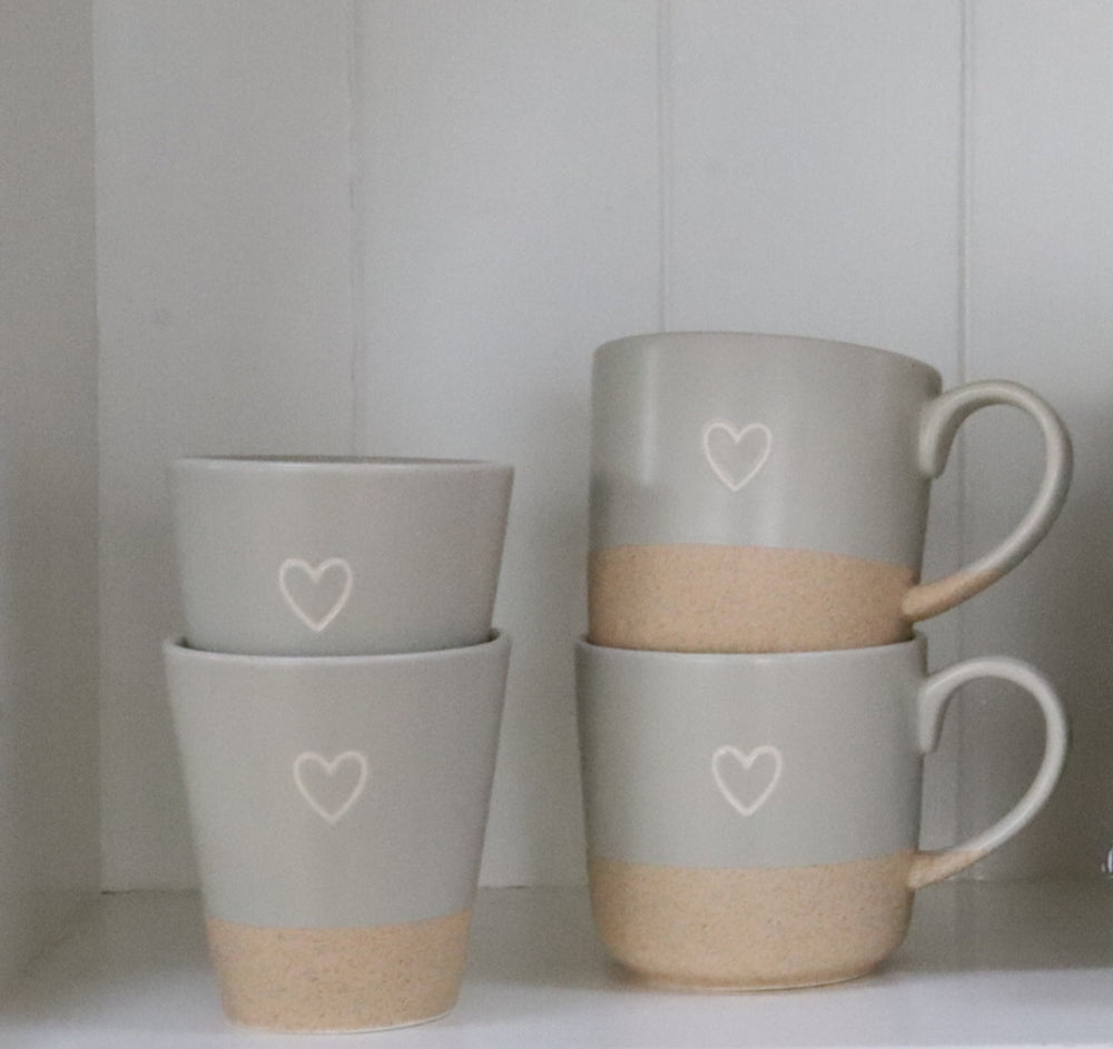 Happy Mug Heart Grey