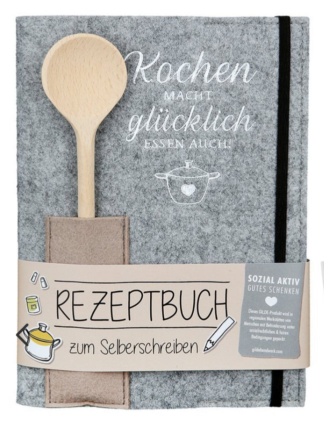 Kochbuch & Kochlöffel Kochen macht glücklich