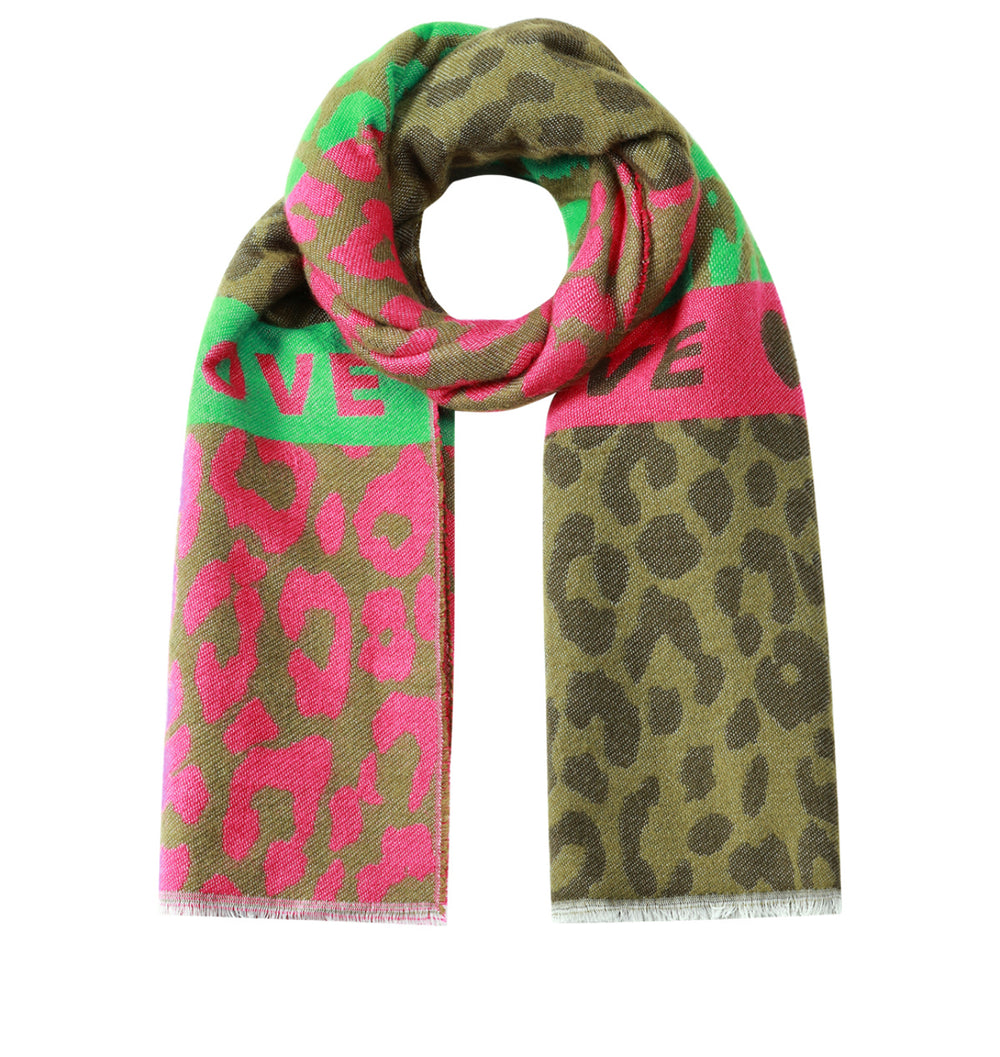 Leopard Love Schal Hunting Green