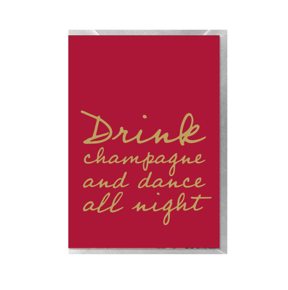 Karte mit Umschlag Drink Champagne