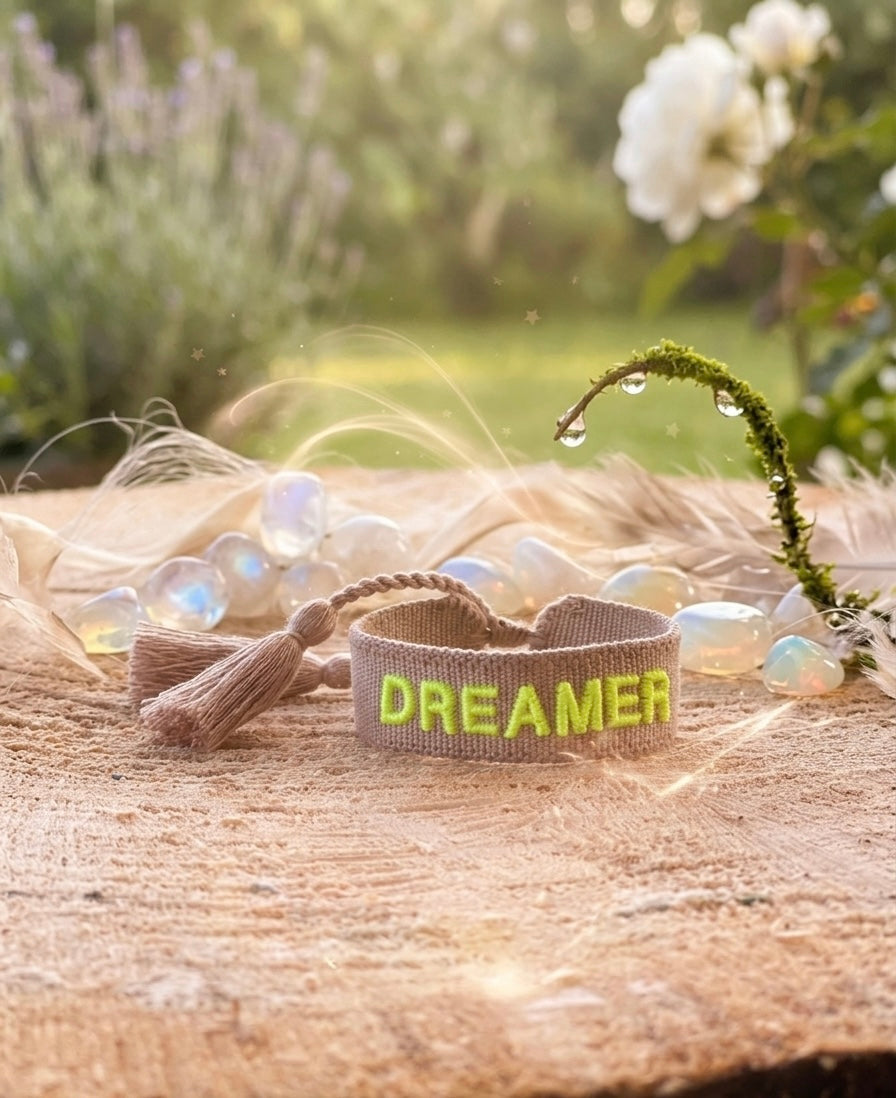 Statement Armband -Dreamer, neongelb-
