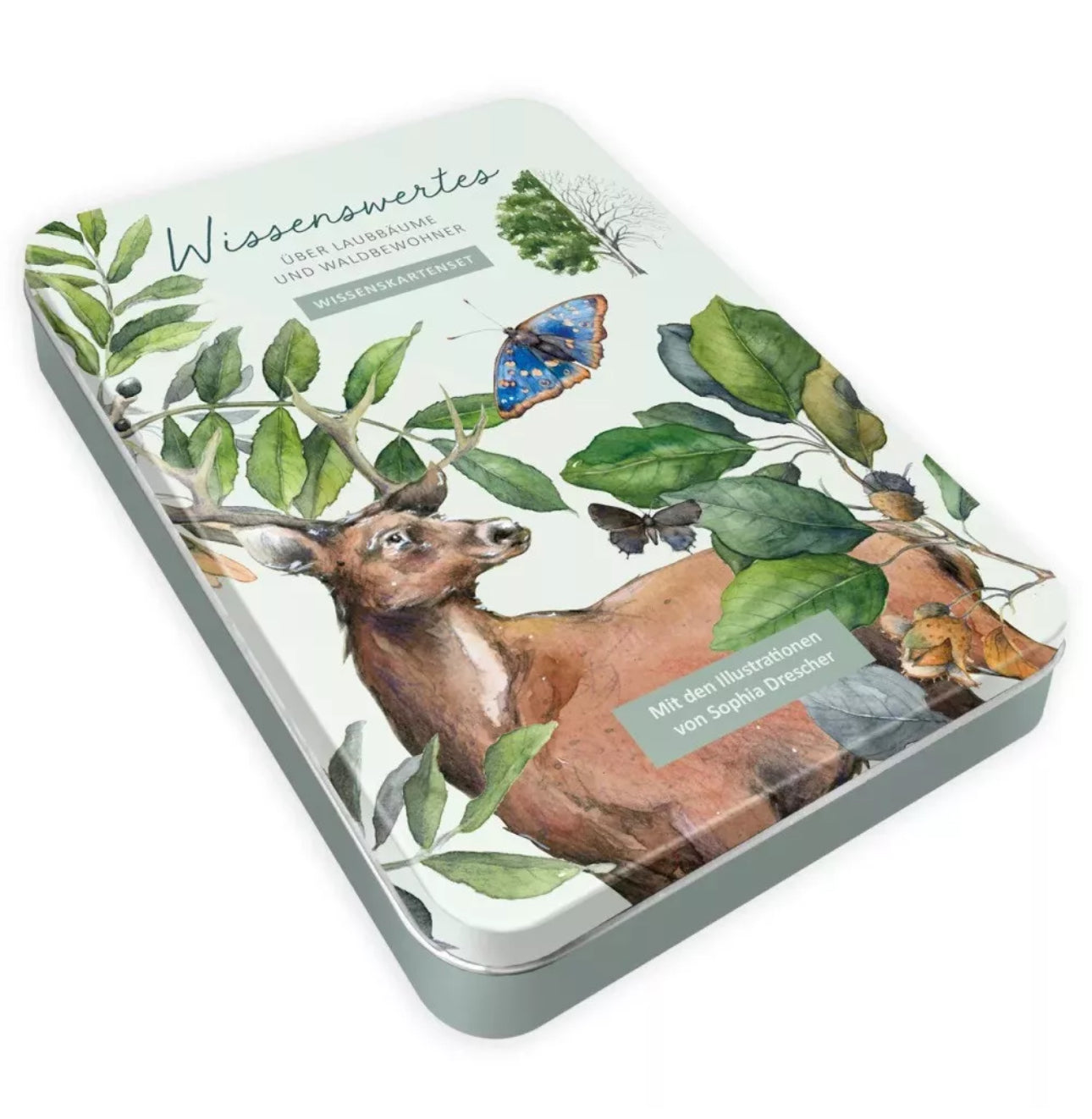 Kartenset Laubbäume & Waldbewohner mit Holzständer