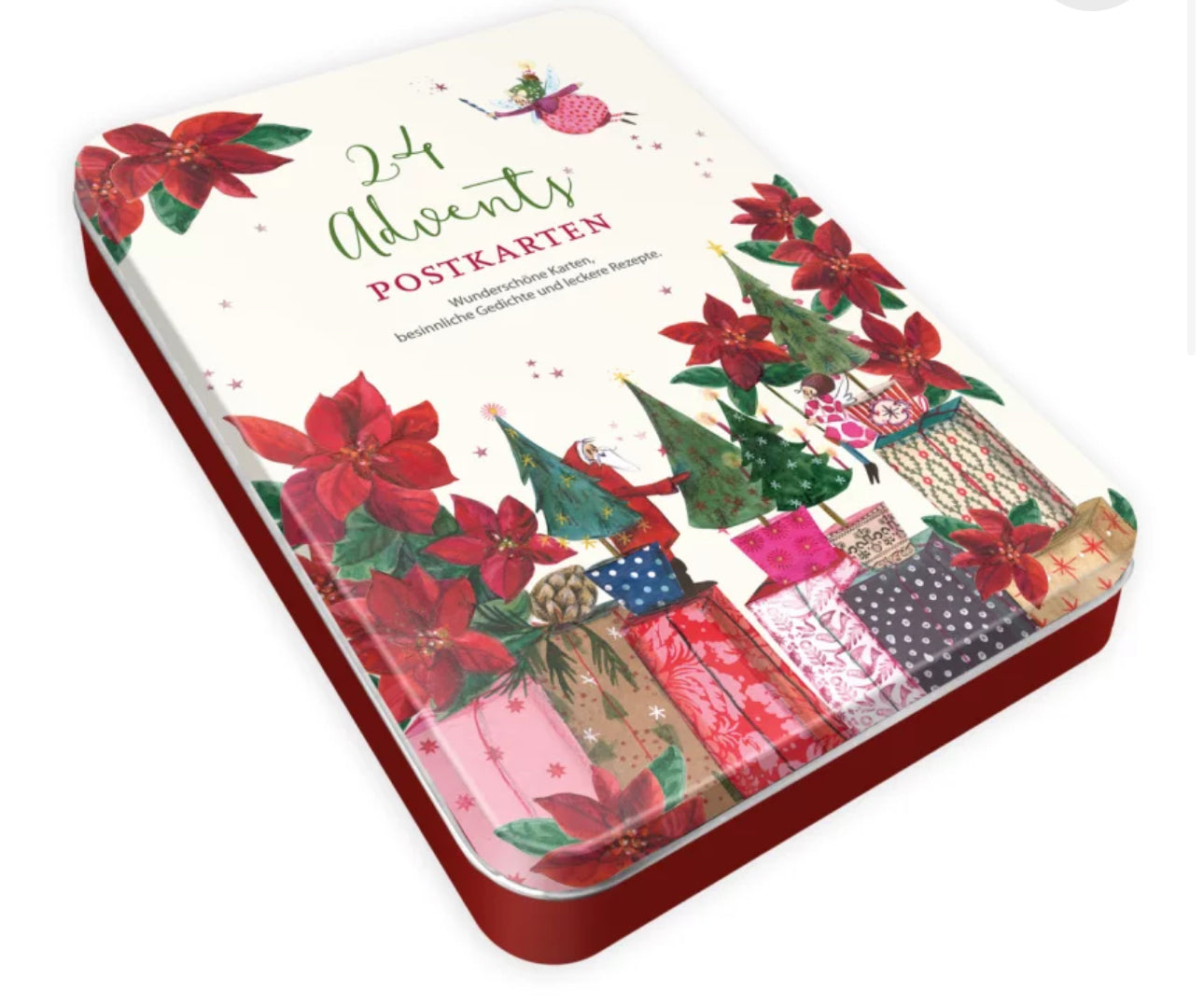 Kartenset Adventskalenderkarten mit Holzständer -Version 1-