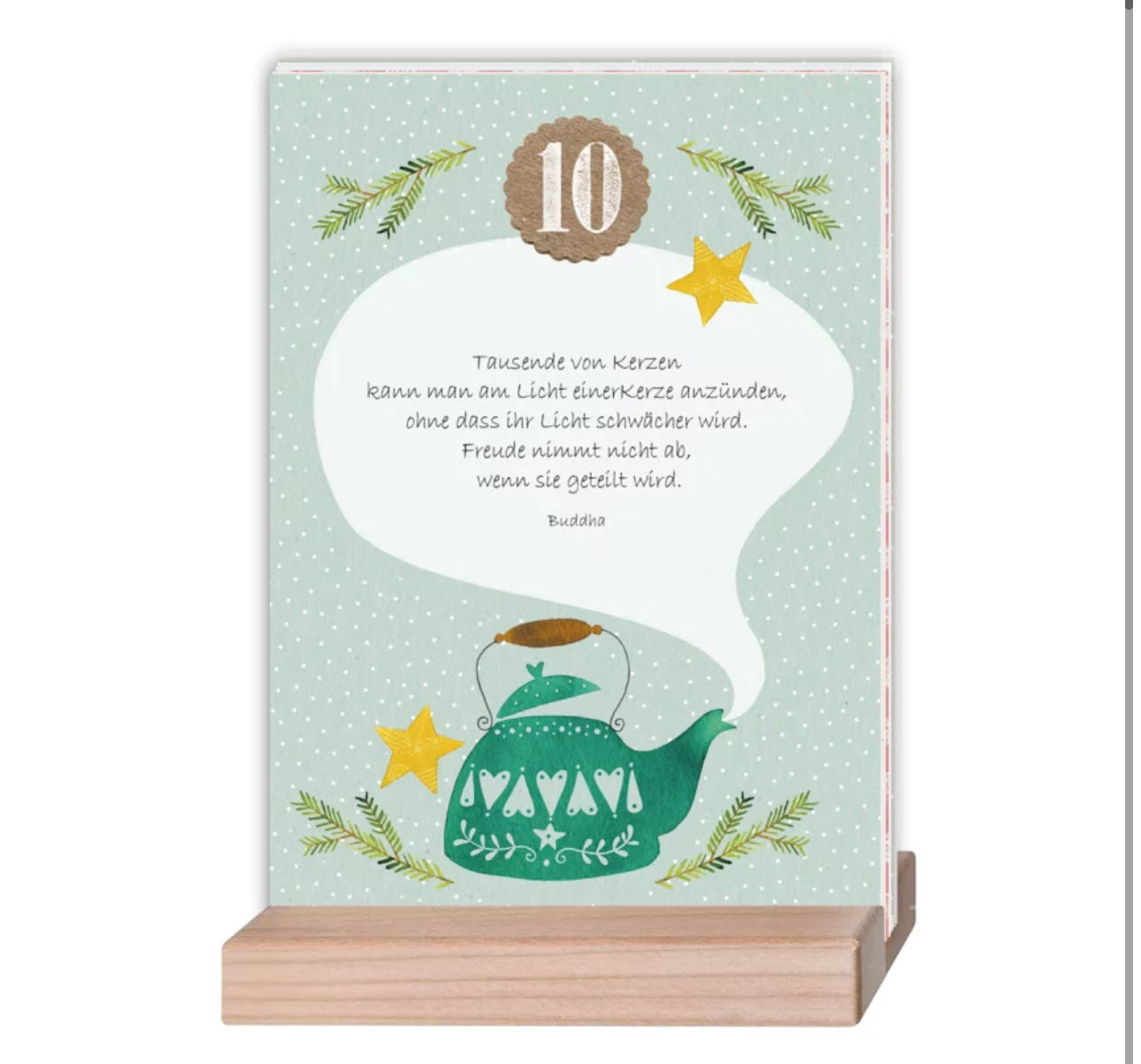 Kartenset Adventskalenderkarten mit Holzständer -Version 2-