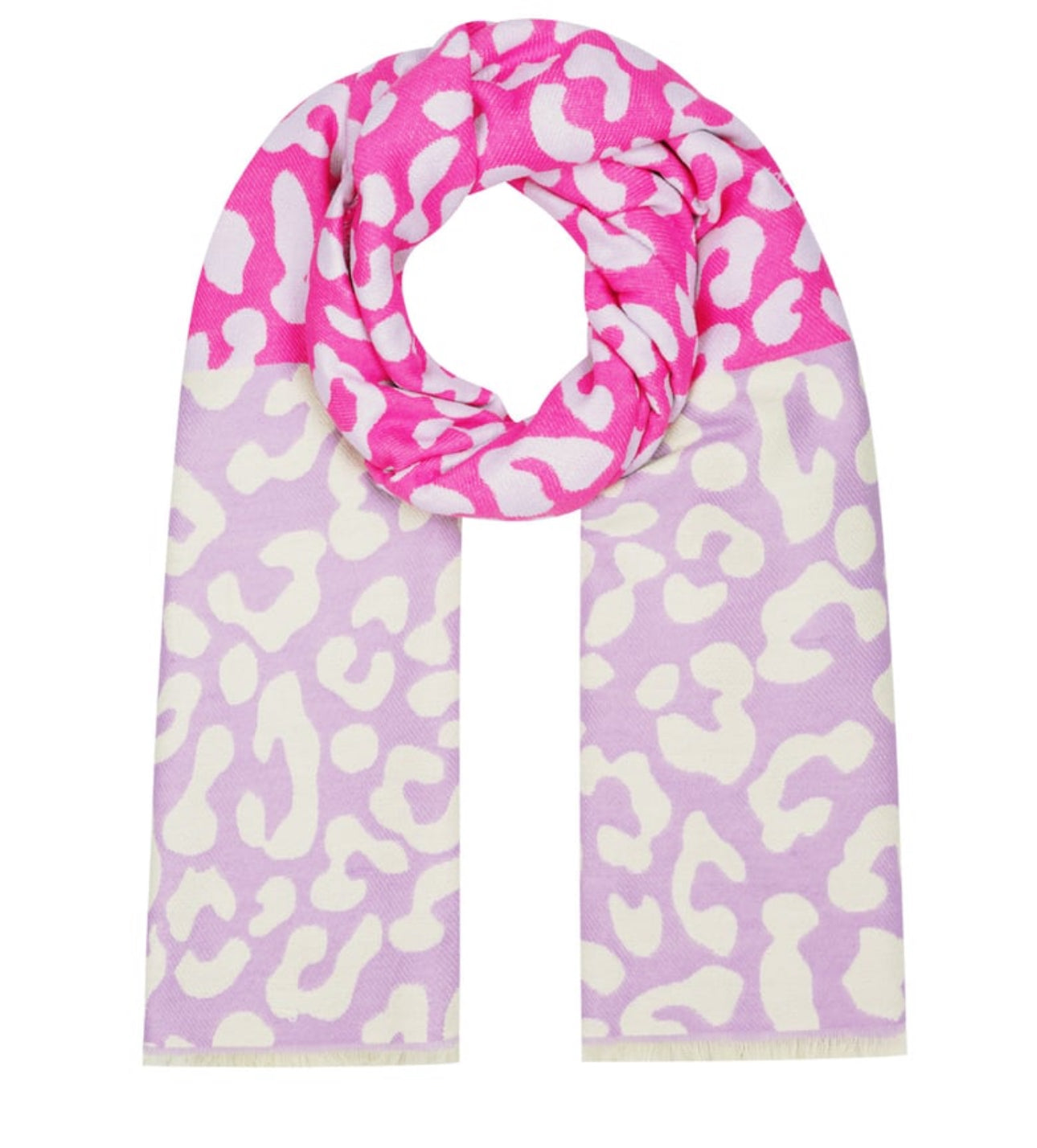 Kuscheliger Maxi Schal Leo Lover Lila/Pink