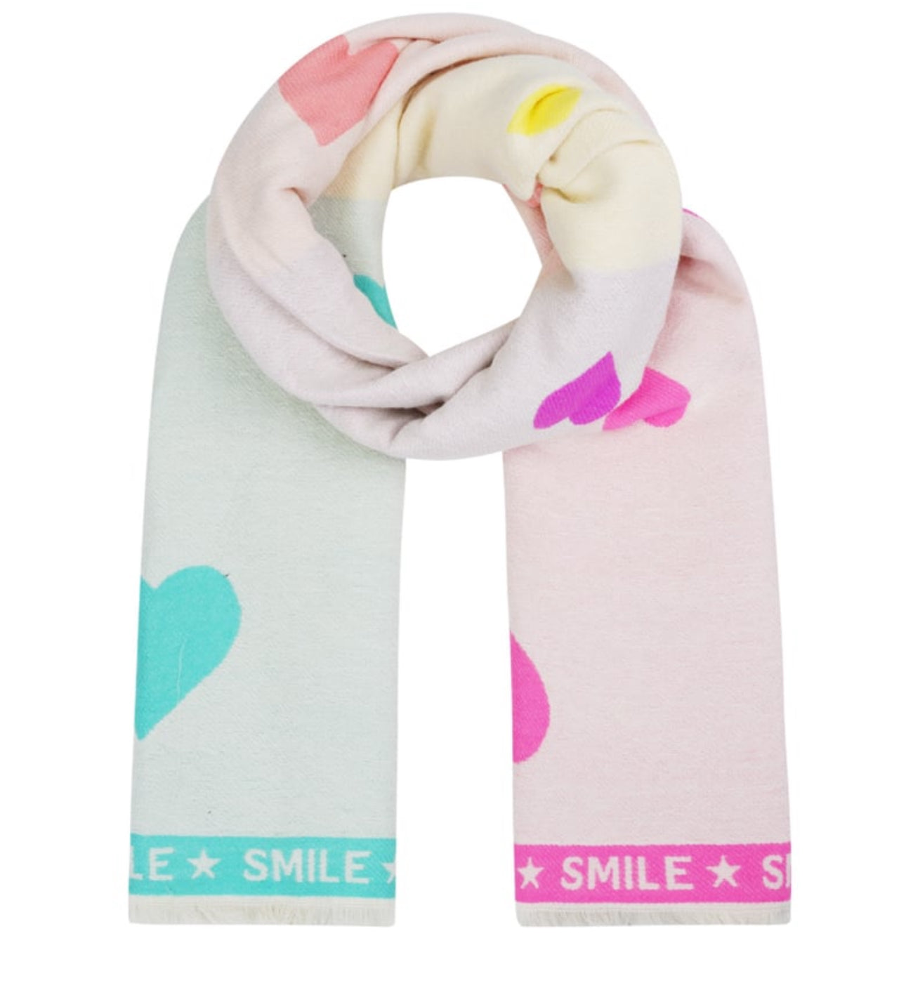 Colourful Heart & Smile Schal