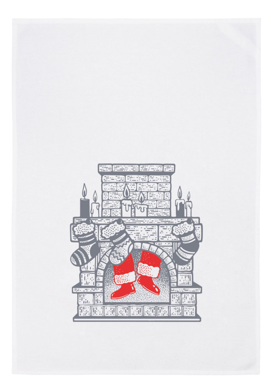 Geschirrtuch Kamin mit Santa