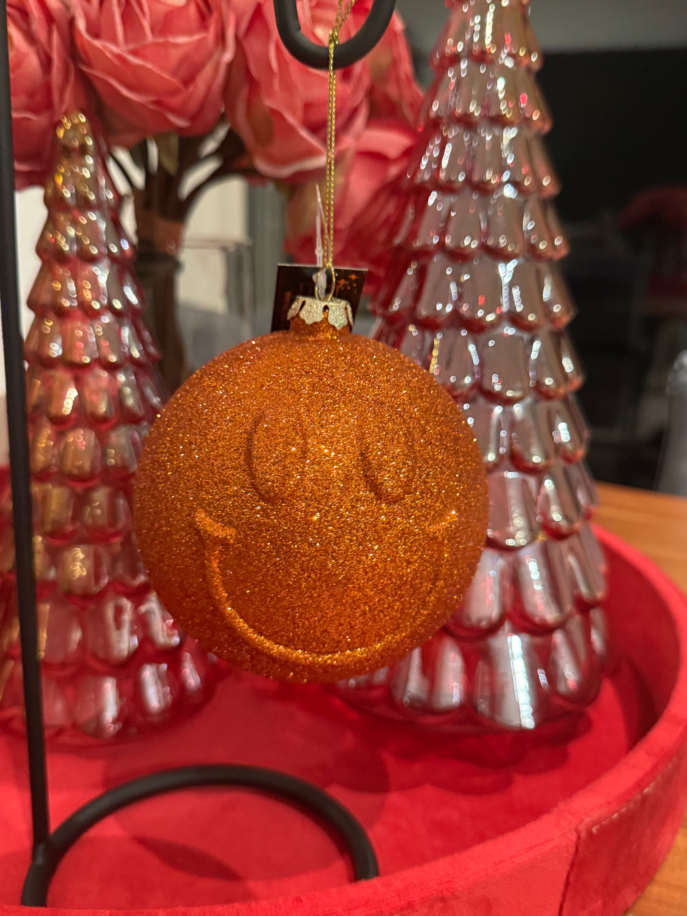 Baumanhänger Smiley orange