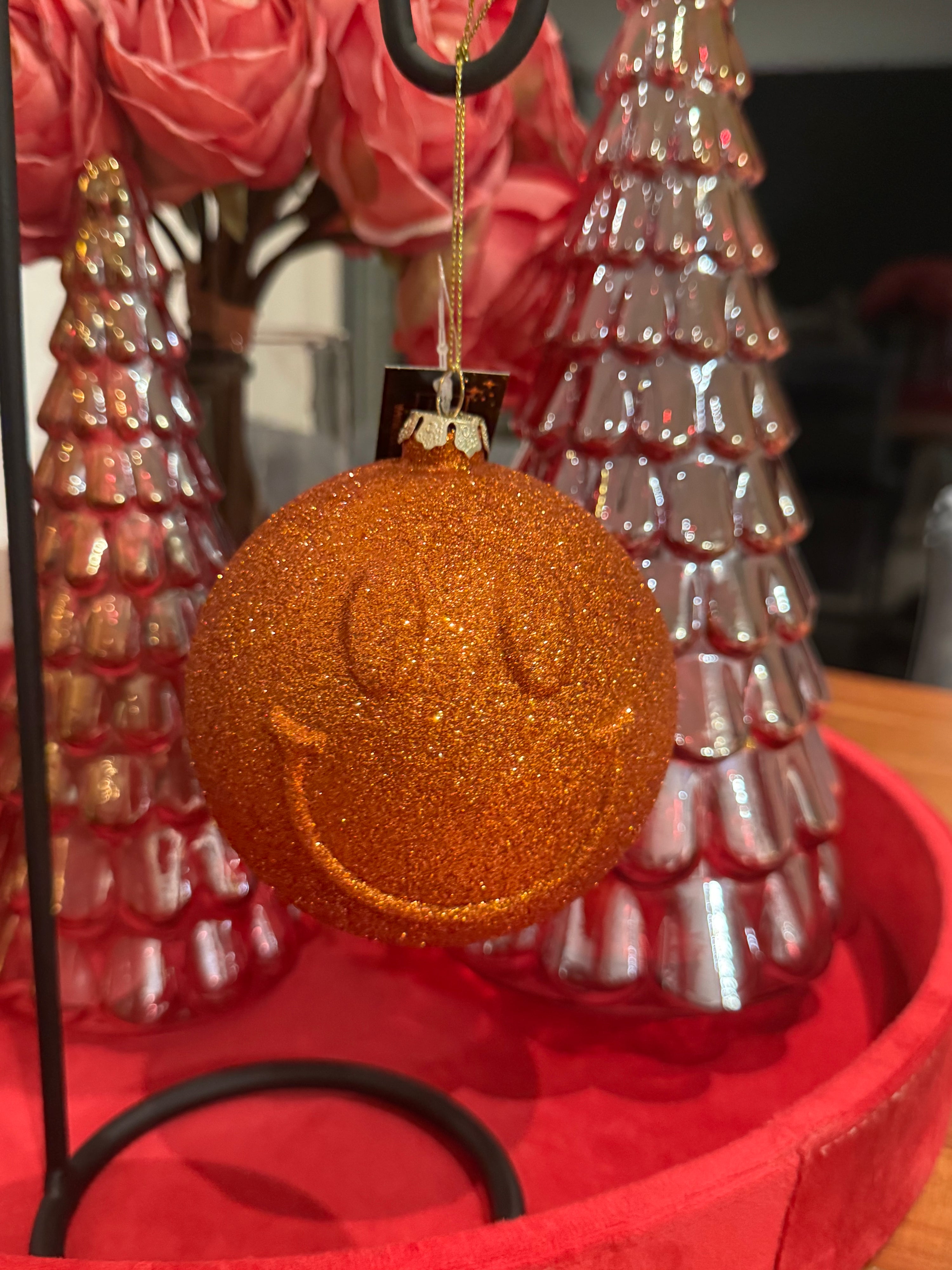 Baumanhänger Smiley orange