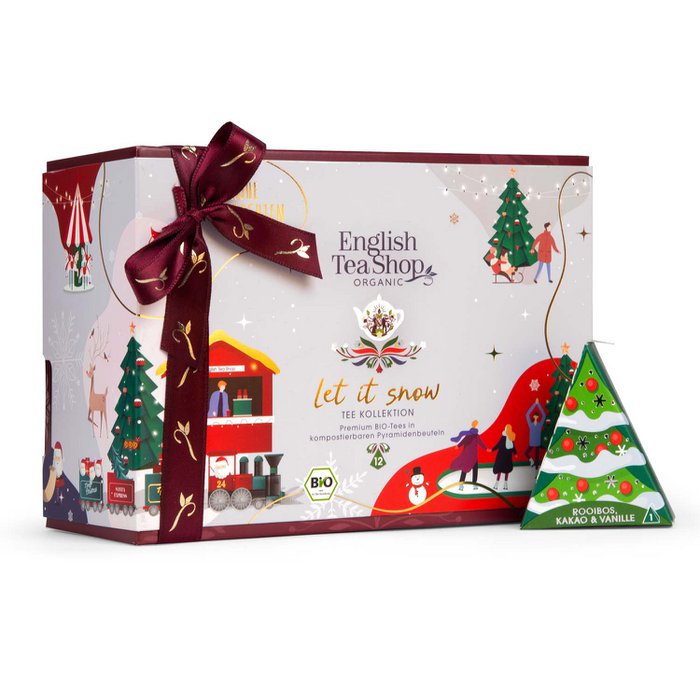 Teegeschenk "Let it snow", BIO, 12 Pyramiden-Beutel