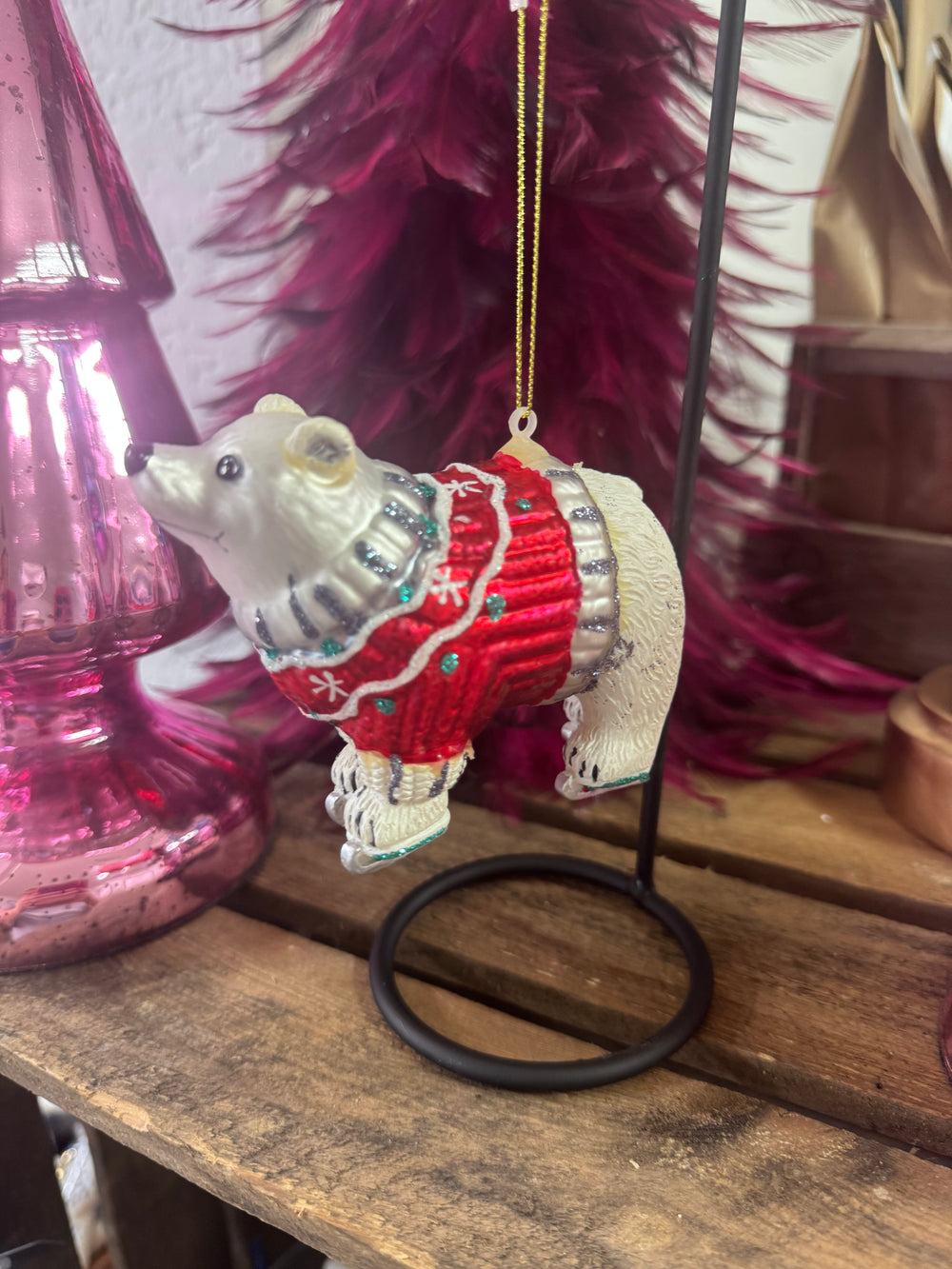 Baumanhänger Schlittschuh Eisbär