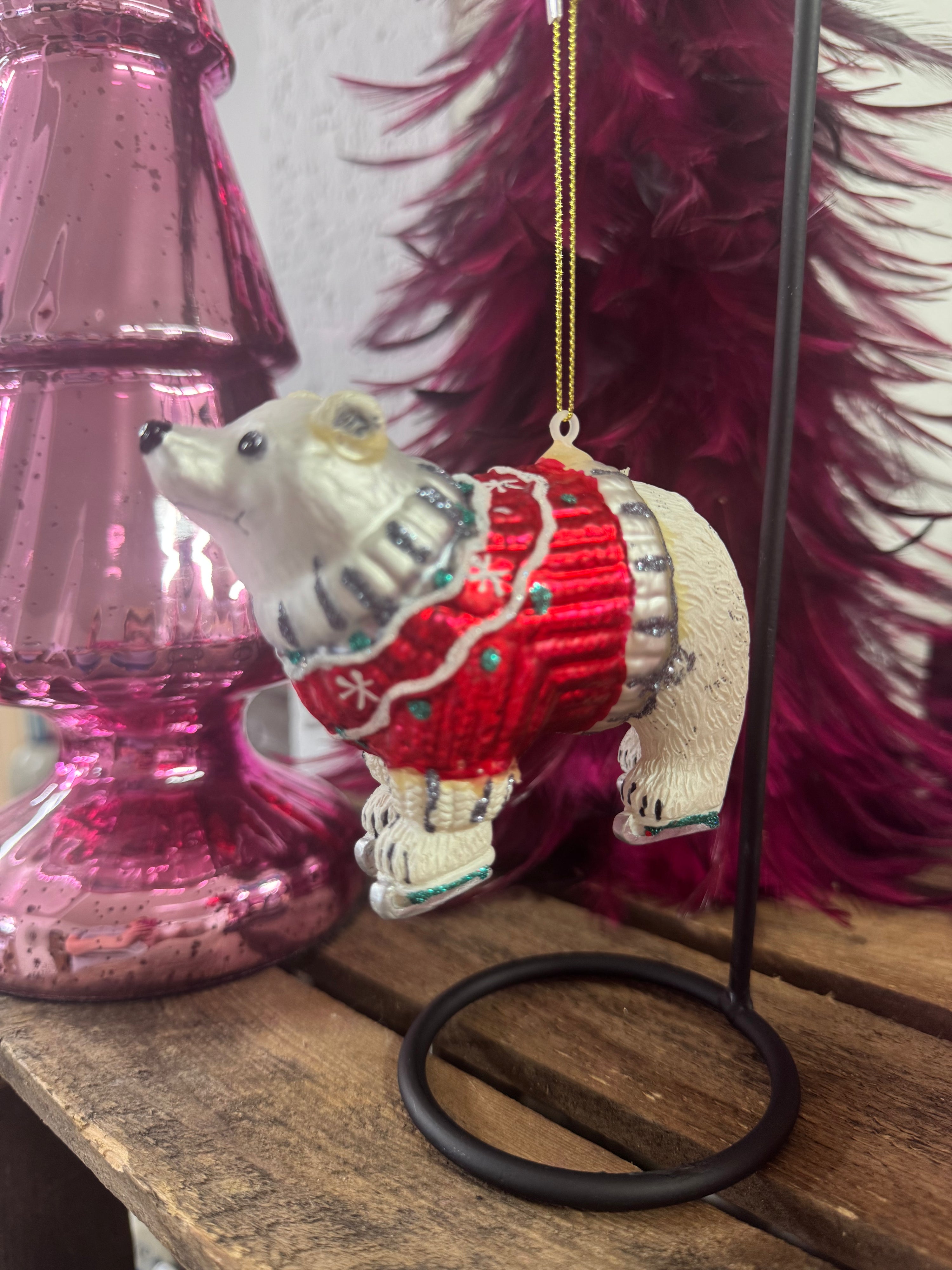 Baumanhänger Schlittschuh Eisbär