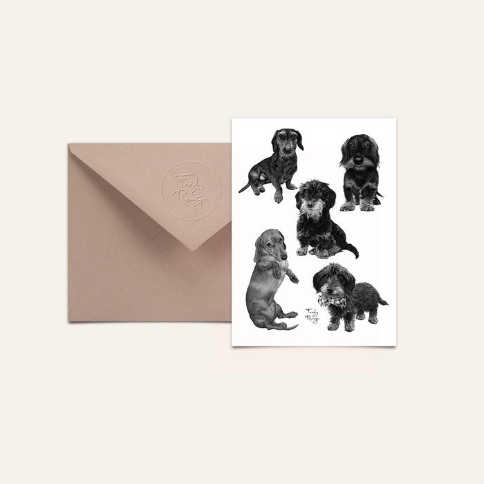 Postkarte Dackel Mix