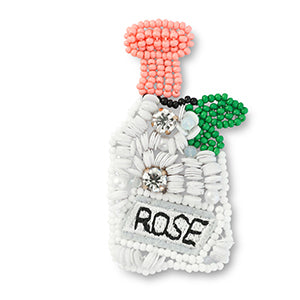 Brosche Rosé Flasche 8cm