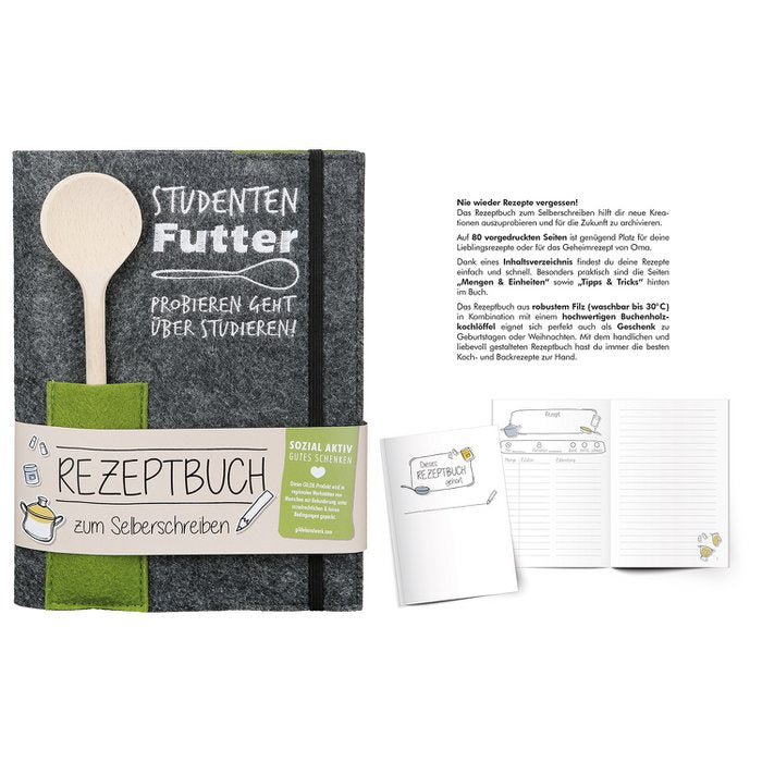 Kochbuch mit Kochlöffel -Studentenfutter-