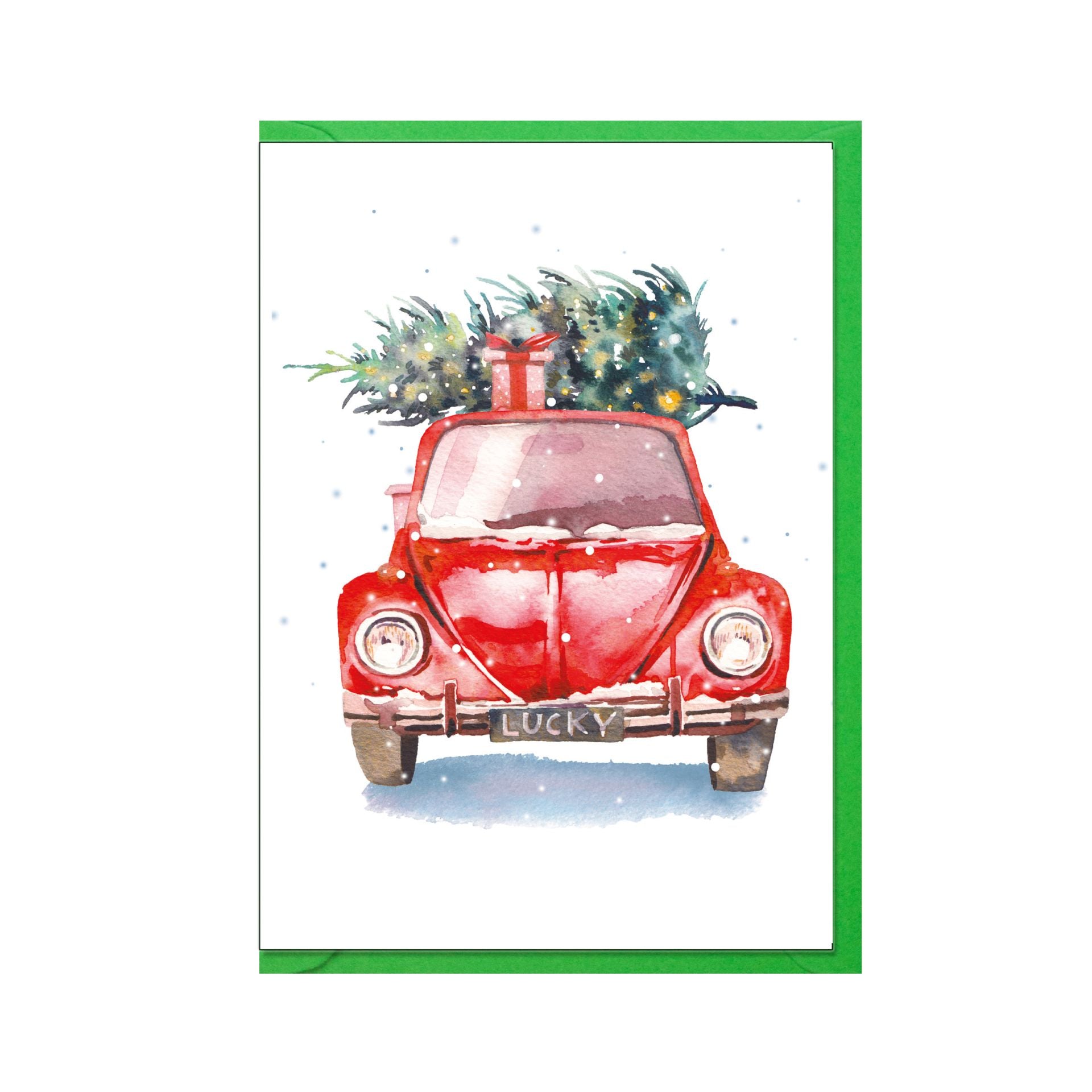 Karte mit Umschlag Rasender roter Flitzer