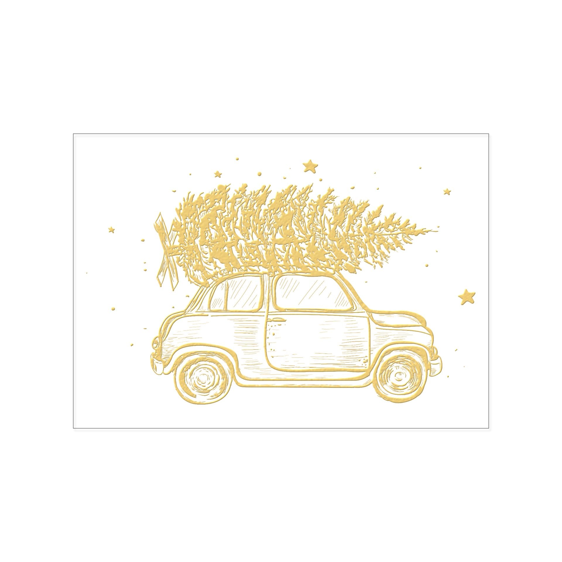 Postkarte mit Goldfolie Rasender Weihnachtsbaum