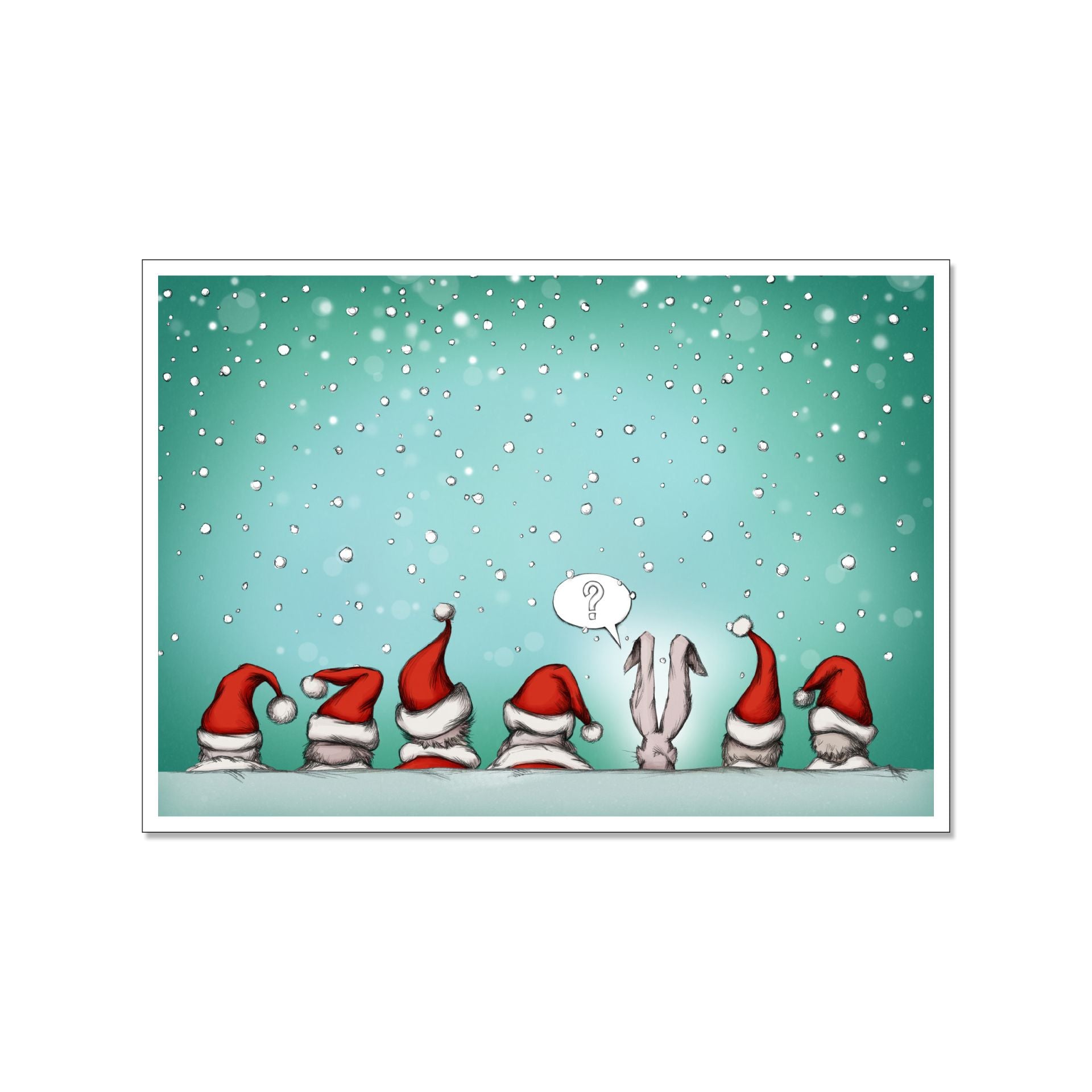 Postkarte Hase im falschen Film