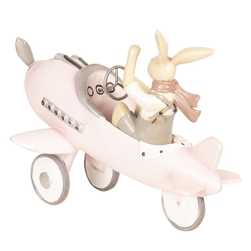 Osterhase im Flugzeug rosa