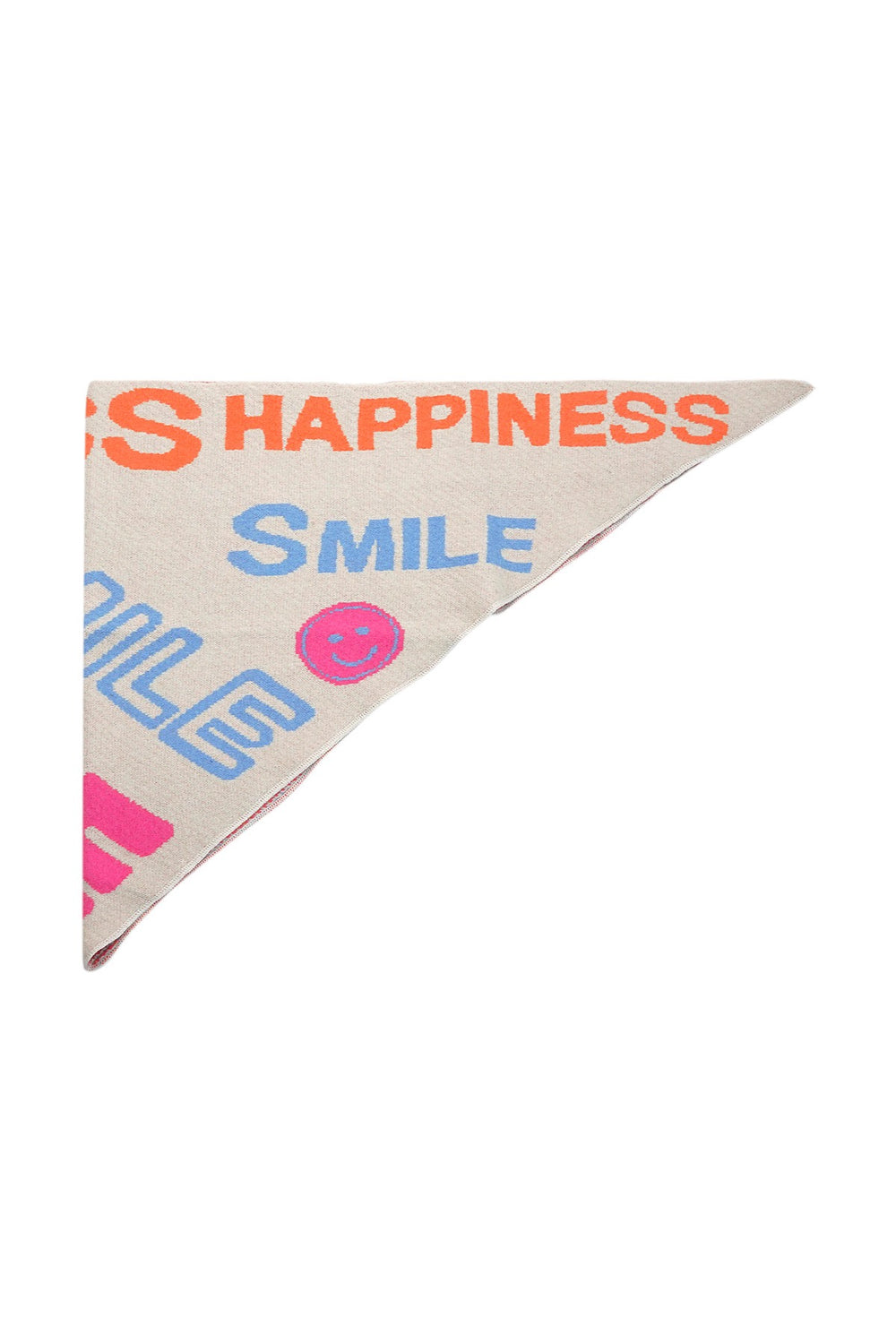 Großes Dreieckstuch Smile & Happiness -Beige-