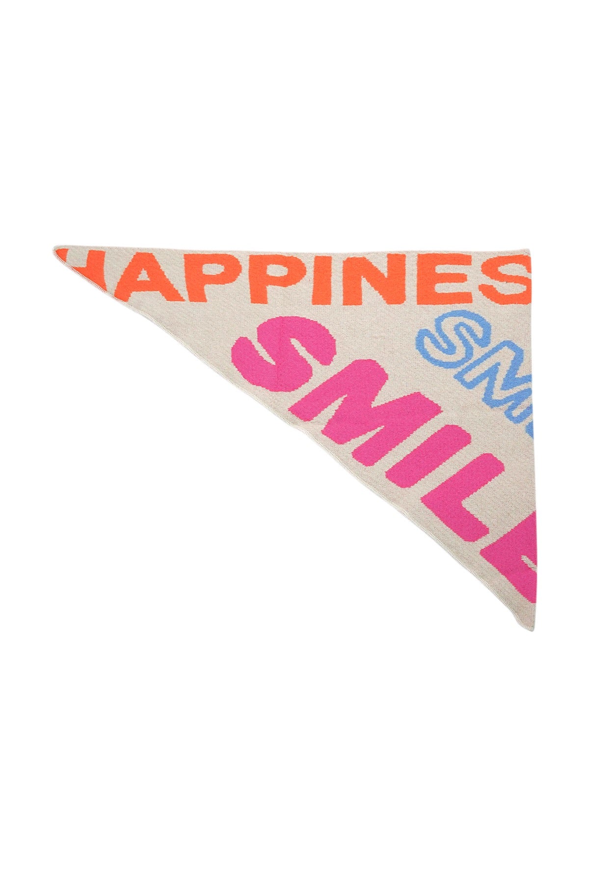 Großes Dreieckstuch Smile & Happiness -Beige-