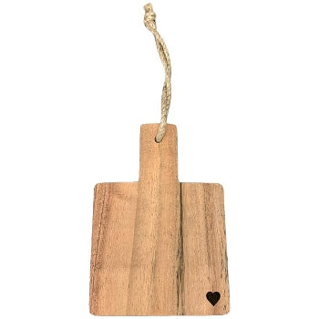 Happy Heart Servierbrett natur Holz, 10x2x10 cm