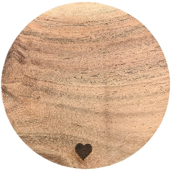 Happy Heart Untersetzer rund aus Holz, 10cm