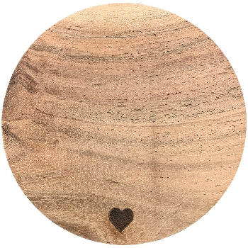 Happy Heart Untersetzer rund aus Holz, 10cm