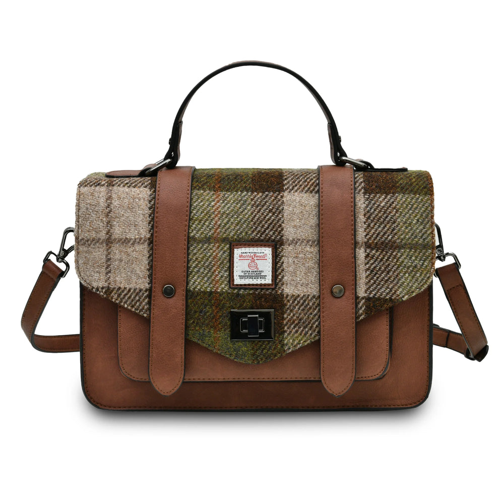 PRE-ORDER Medium Tweed Shoulder Bag -Chestnut Tartan-