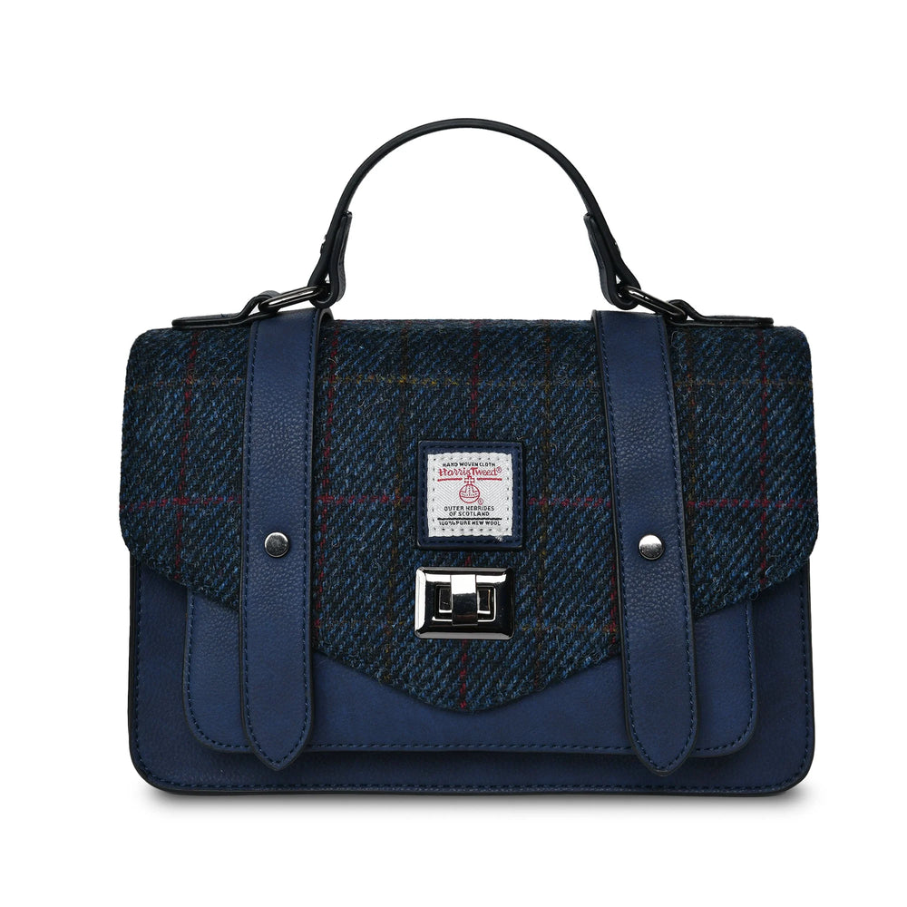 PRE-ORDER Big Tweed Shoulder Bag -Navy Overcheck-