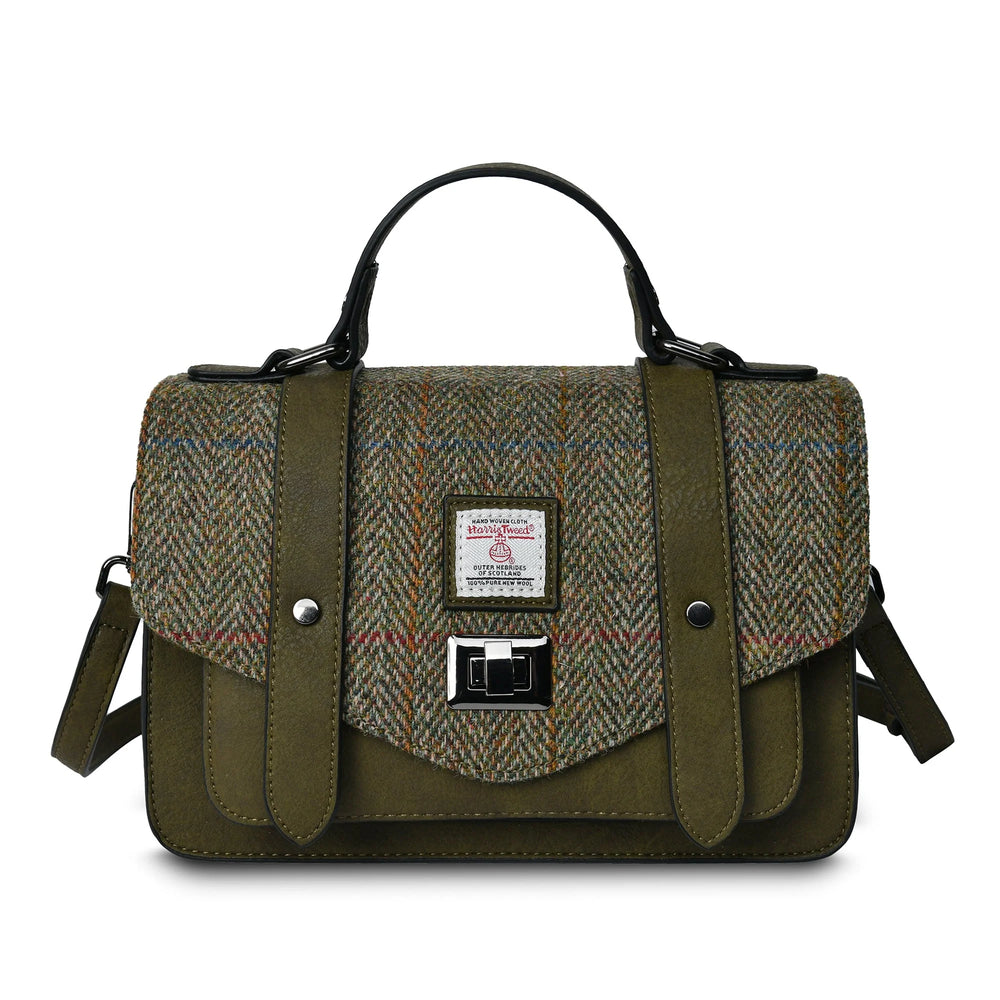 PRE-ORDER Big Tweed Shoulder Bag -Green Herringbone-