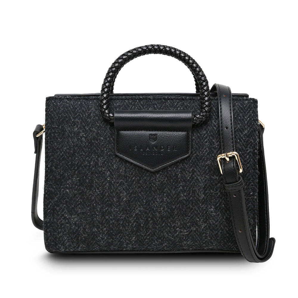 PRE-ORDER Tweed Elegance Bag -Black Herringbone-