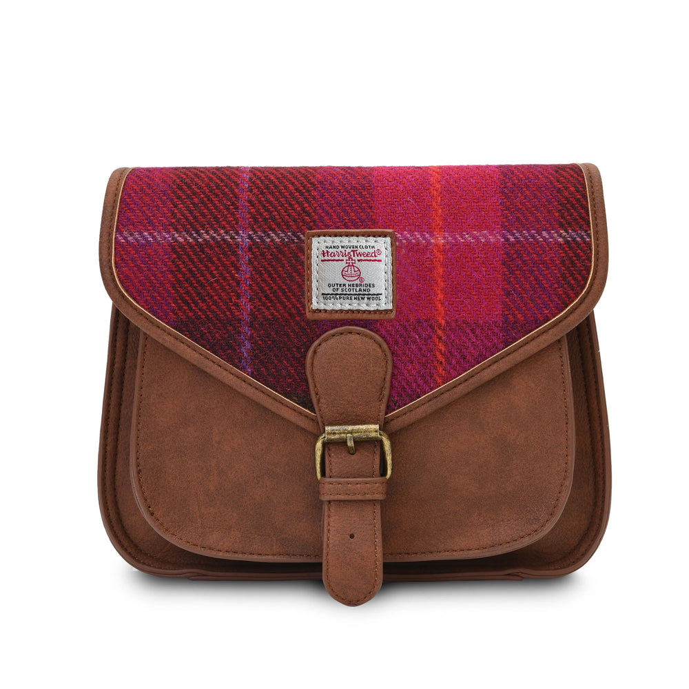 PRE-ORDER Tweed Saddle Bag -Fuchsia-