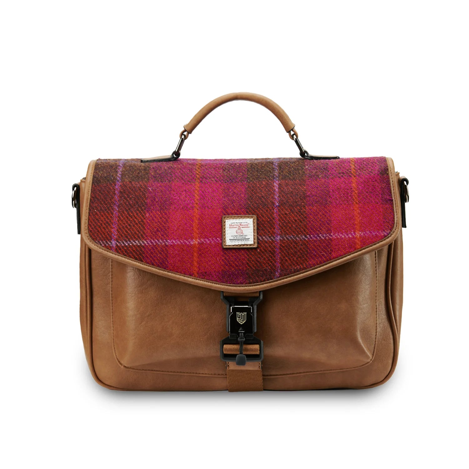 PRE-ORDER Tweed Laptop Bag -Fuchsia Tartan-