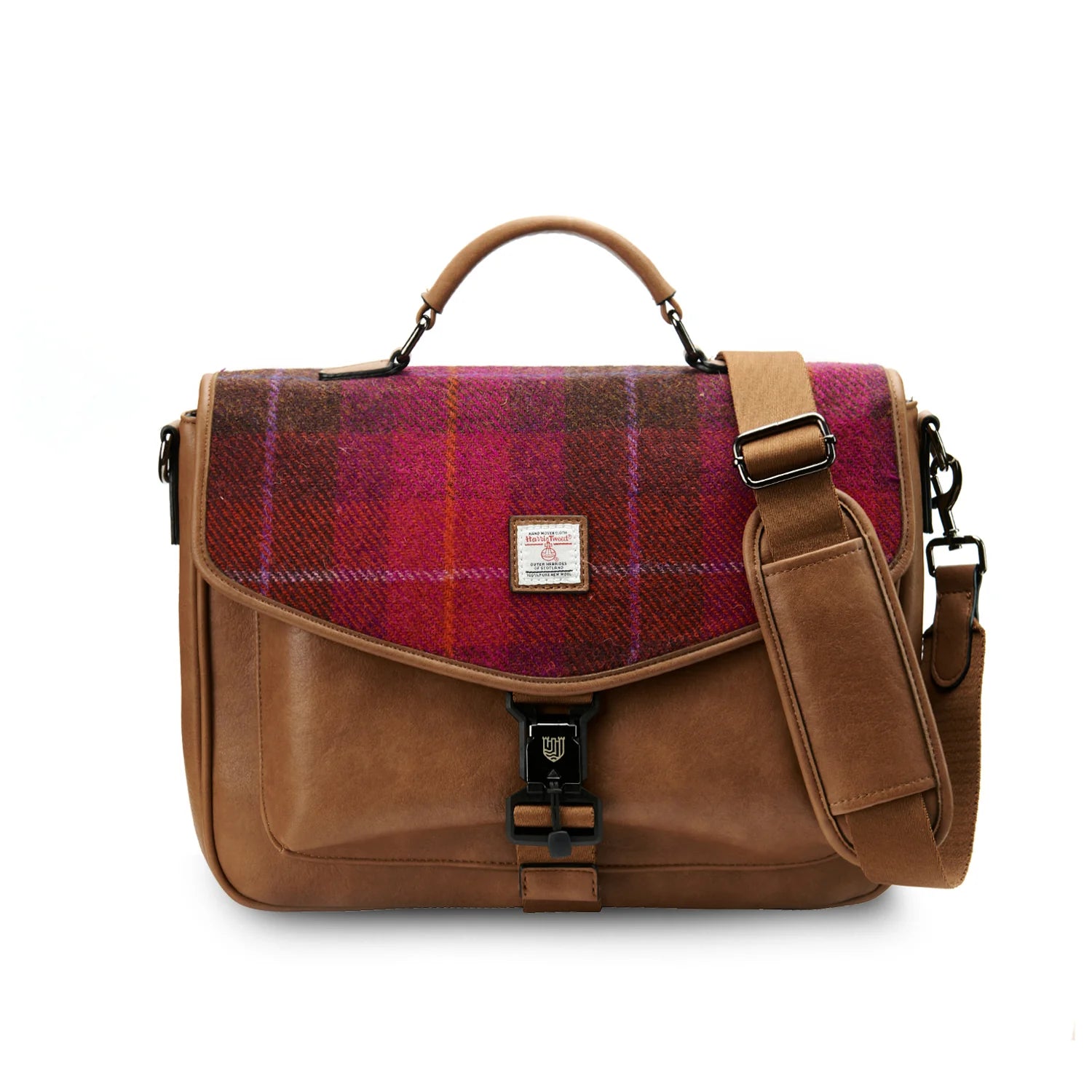 PRE-ORDER Tweed Laptop Bag -Fuchsia Tartan-