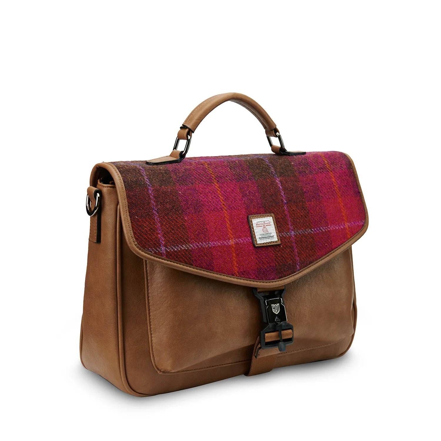 PRE-ORDER Tweed Laptop Bag -Fuchsia Tartan-