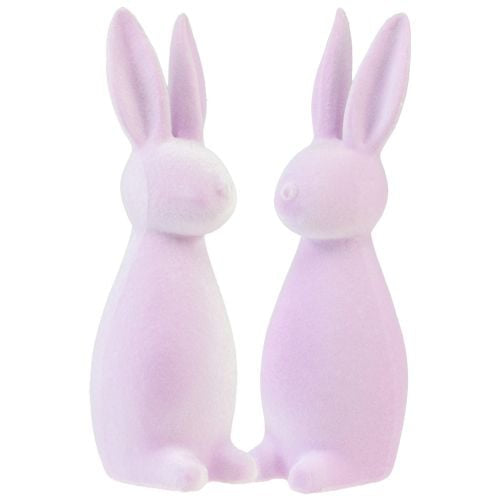 Osterhase beflockt -Flieder- 30cm