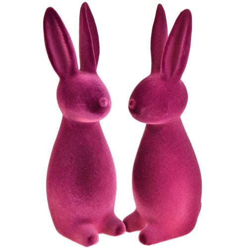 Osterhase beflockt -Violett- 30cm