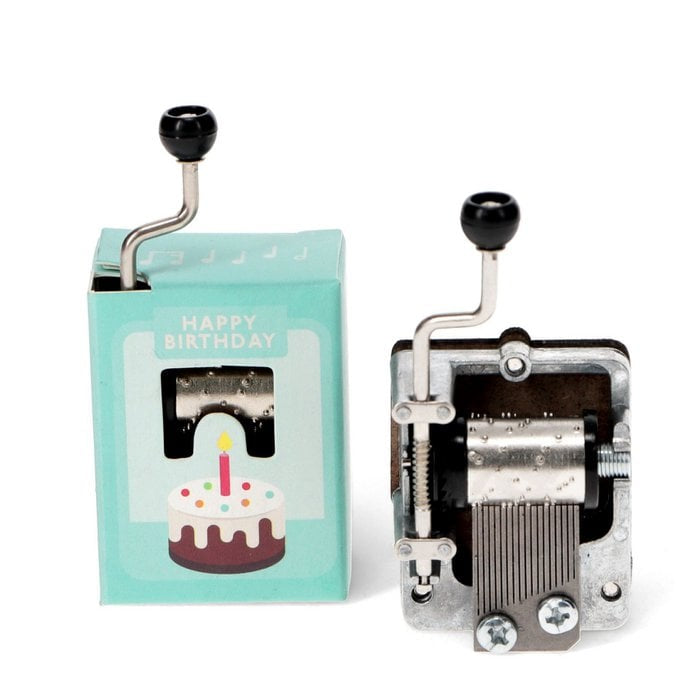 Musikbox Happy Birthday mit Kurbel