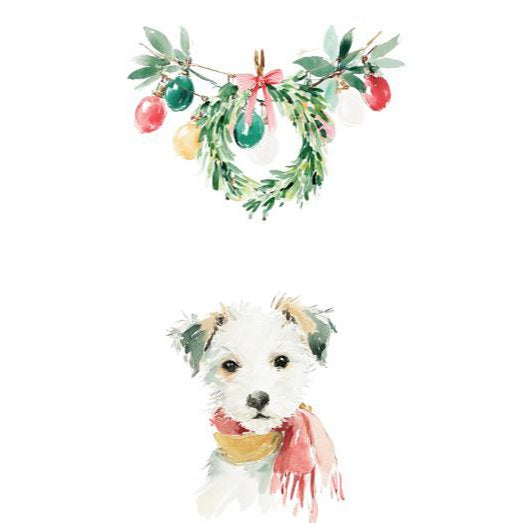 Postkarte Weihnachtshund