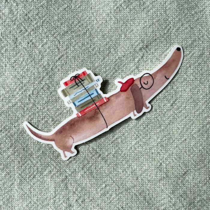 Vinyl Sticker Bücher Dackel