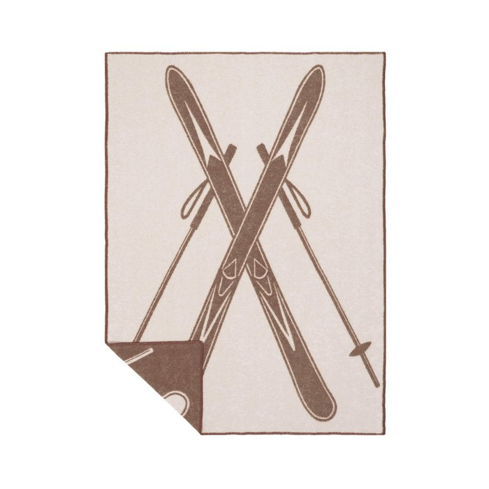 Kuschelige Sofadecke Skier (Braun) aus neuseeländischer Wolle