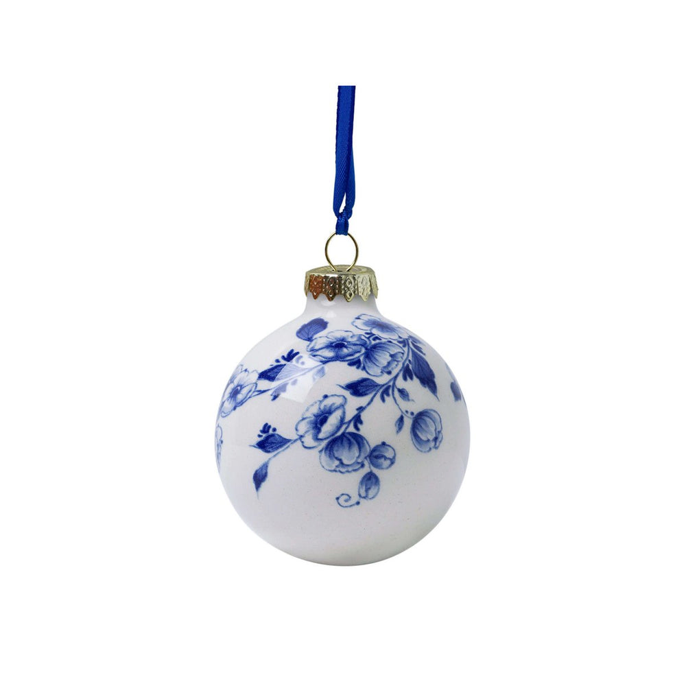 Weihnachtsschmuck Kugel Blumen - Keramik 5cm