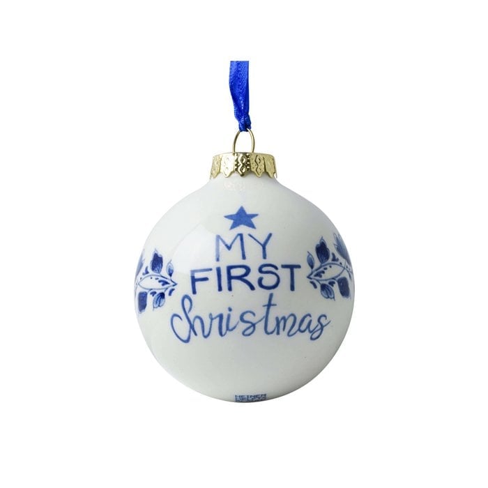 Weihnachtsschmuck Kugel My first Christmas- Keramik 8cm