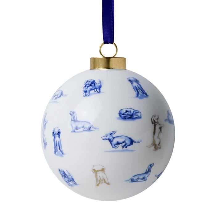 Weihnachtsschmuck Kugel Dackel - Keramik 11cm