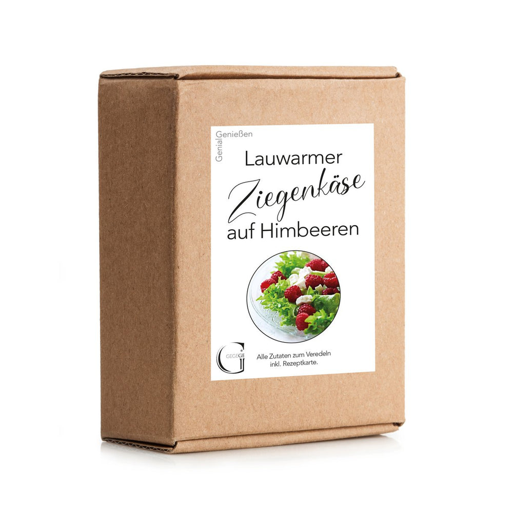 Kochbox Lauwarmer Ziegenkäse auf Himbeeren