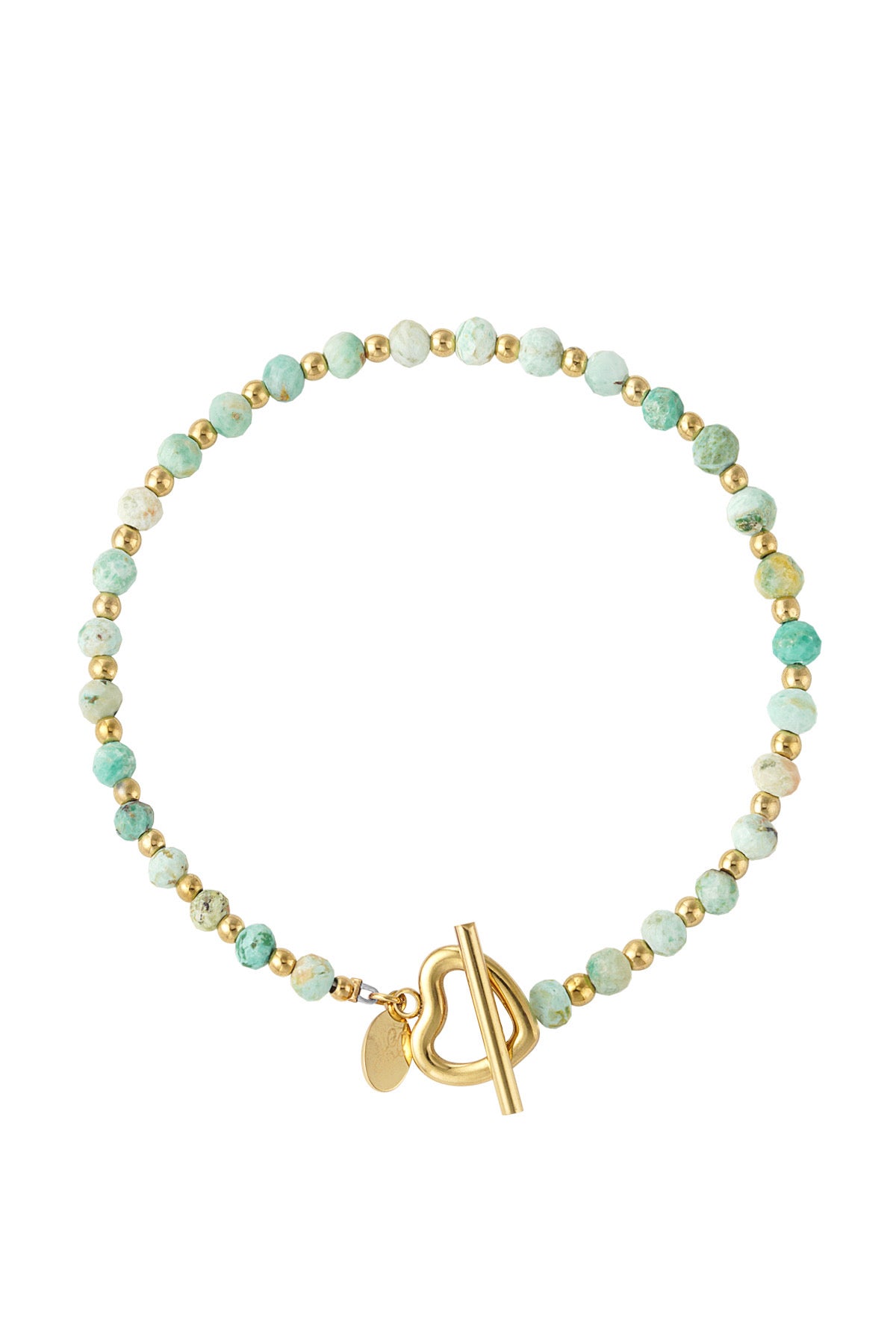 Golden Heart Bracelet -Malediven Grün-